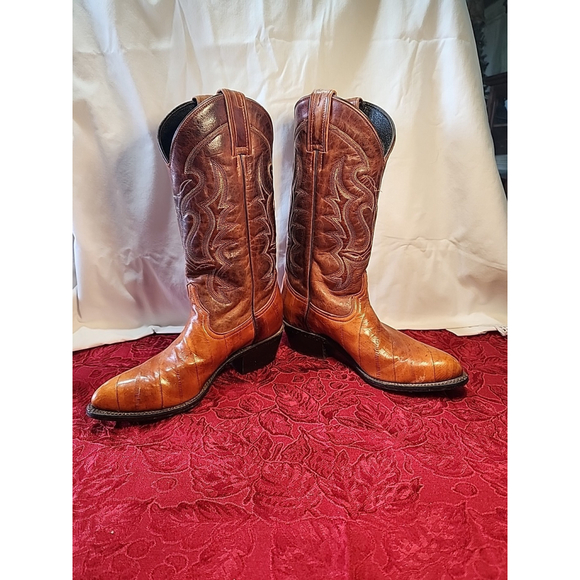 Vintage Durango Eel Skin Leather Western Cowgirl Boots Size 6B - Picture 2 of 12